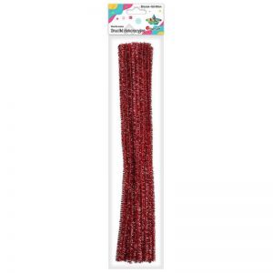Druciki kreatywne Titanum 30cm Brokat Czerwone, 30szt
